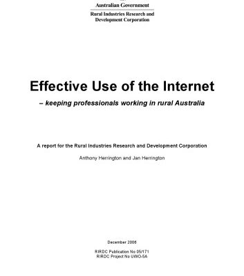 خرید و دانلود نسخه کامل کتاب Effective Use of the Internet: Keeping Professionals Working in Rural Australia: A Report for the Rural Industries Research and Development Corporation