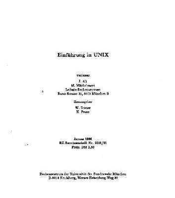 خرید و دانلود نسخه کامل کتاب Einführung in UNIX