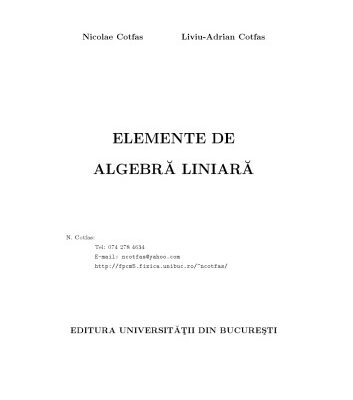 خرید و دانلود نسخه کامل کتاب Elemente de Algebra Liniara