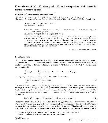 خرید و دانلود نسخه کامل کتاب Equivalence of AMLE, strong AMLE, and comparison with cones in metric measure spaces