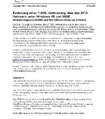 خرید و دانلود نسخه کامل کتاب Erstellung einer T-DSL-Verbindung über das DFÜ-Netzwerk unter Windows 98 und 98SE
