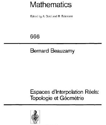 خرید و دانلود نسخه کامل کتاب Espaces D’Interpolation Reels, Topologie Et Geometrie
