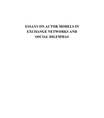 خرید و دانلود نسخه کامل کتاب Essays on actor models in exchange networks and social dilemmas