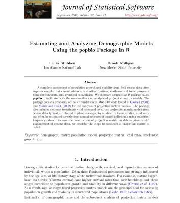 خرید و دانلود نسخه کامل کتاب Estimating and Analyzing Demographic Models Using the popbio Package in R + Code