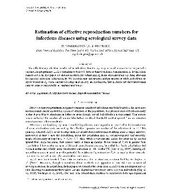 خرید و دانلود نسخه کامل کتاب Estimation of effective reproduction numbers for infectious diseases using serological survey data