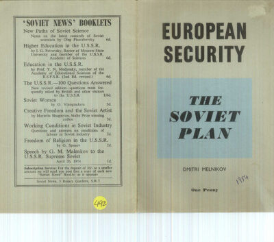 خرید و دانلود نسخه کامل کتاب EUROPEAN SECURITY: THE SOVIET PLAN