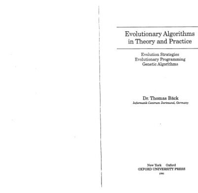 خرید و دانلود نسخه کامل کتاب Evolutionary Algorithms in Theory and Practice: Evolution Strategies, Evolutionary Programming, Genetic Algorithms