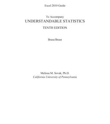 خرید و دانلود نسخه کامل کتاب Excel 2010 Guide To Accompany Understandable Statistics