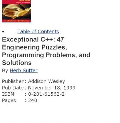 خرید و دانلود نسخه کامل کتاب Exceptional C++:47 Engineering Puzzles, Programming Problems and Solutions