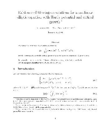 خرید و دانلود نسخه کامل کتاب Existence of blowing-up solutions for a nonlinear elliptic equation with Hardy potential and critical growth