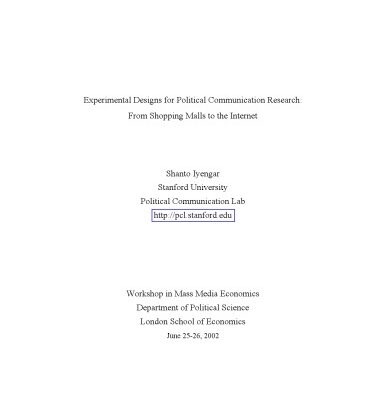 خرید و دانلود نسخه کامل کتاب Experimental Designs for Political Communication Research:From Shopping Malls to the Internet