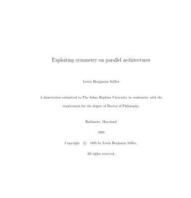 خرید و دانلود نسخه کامل کتاب Exploiting symmetry on parallel architectures