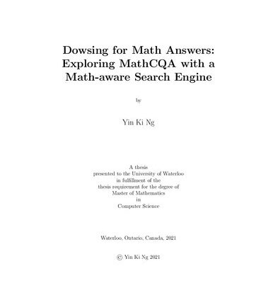 خرید و دانلود نسخه کامل کتاب Exploring MathCQA with a Math-aware Search Engine