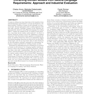 خرید و دانلود نسخه کامل کتاب Extracting Domain Models from Natural-Language Requirements: Approach and Industrial Evaluation