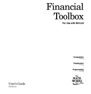 خرید و دانلود نسخه کامل کتاب finance Matlab Toolbox