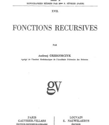 خرید و دانلود نسخه کامل کتاب Fonctions récursives