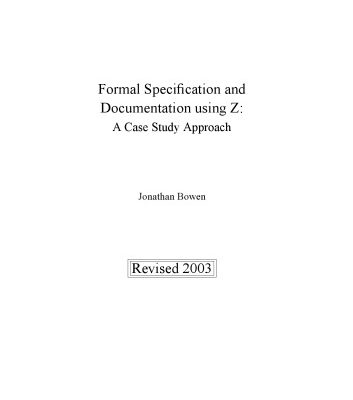 خرید و دانلود نسخه کامل کتاب Formal Specification and Documentation Using Z: A Case Study Approach