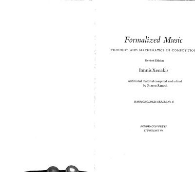 خرید و دانلود نسخه کامل کتاب Formalized Music: Thought and Mathematics in Composition (Harmonologia)