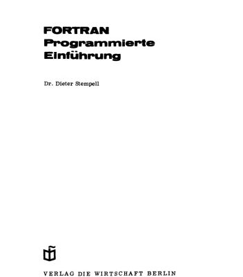 خرید و دانلود نسخه کامل کتاب Fortran Programmierte Einführung
