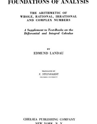 خرید و دانلود نسخه کامل کتاب Foundations of analysis