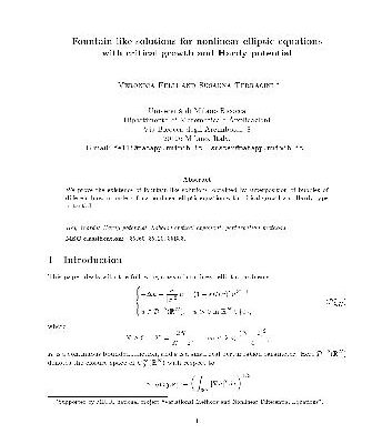 خرید و دانلود نسخه کامل کتاب Fountain-like solutions for nonlinear elliptic equations with critical growth and hardy potential