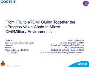خرید و دانلود نسخه کامل کتاب From ITIL to eTOM: Gluing Together the eProcess Value Chain In Mixed Civil/Military Environments