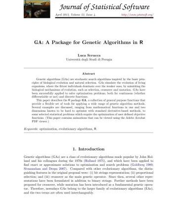 خرید و دانلود نسخه کامل کتاب GA: A Package for Genetic Algorithms in R