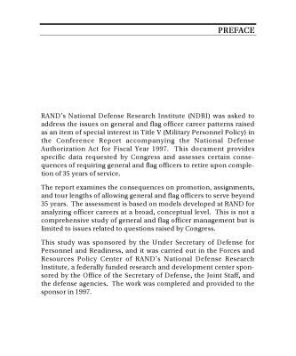 خرید و دانلود نسخه کامل کتاب General and Flag Officer Careers: Consequences of Increased Tenure