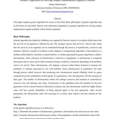 خرید و دانلود نسخه کامل کتاب Genetic Algorithm for Solving Simple Mathematical Equality Problem