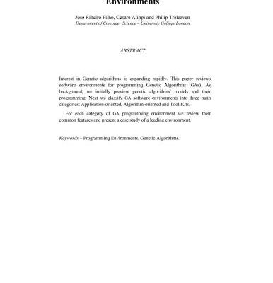 خرید و دانلود نسخه کامل کتاب Genetic Algorithm Programming Environments