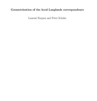 خرید و دانلود نسخه کامل کتاب Geometrization of the local Langlands correspondence
