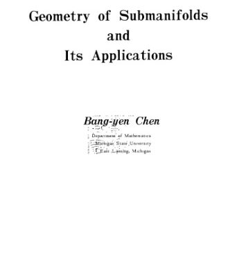 خرید و دانلود نسخه کامل کتاب Geometry of submanifolds and its applications