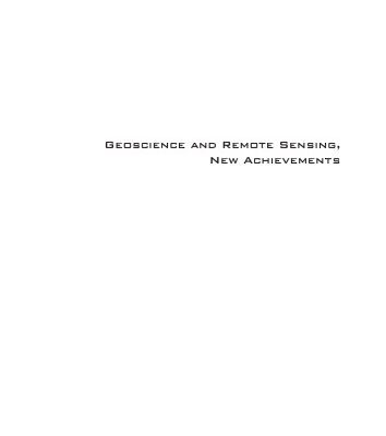 خرید و دانلود نسخه کامل کتاب Geoscience and Remote Sensing, New Achievements