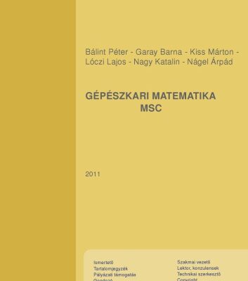 خرید و دانلود نسخه کامل کتاب Gépészkari matematika MSc