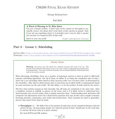 خرید و دانلود نسخه کامل کتاب Graduate Introduction to Operating Systems (CS 6200): Final Exam Review Notes