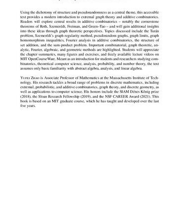 خرید و دانلود نسخه کامل کتاب Graph theory and additive combinatorics: exploring structure and randomness