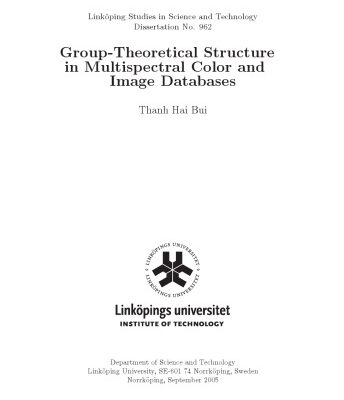 خرید و دانلود نسخه کامل کتاب Group-theoretical structure in multispectral color and image databases