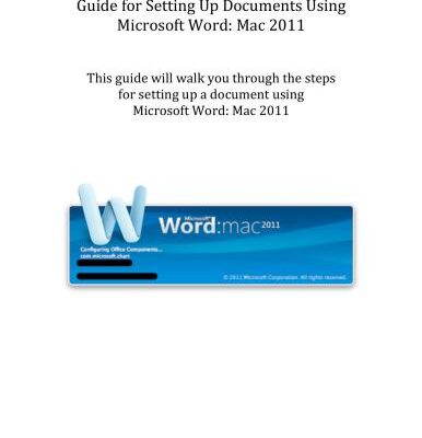 خرید و دانلود نسخه کامل کتاب Guide for Setting Up Documents Using Microsoft Word: Mac 2011