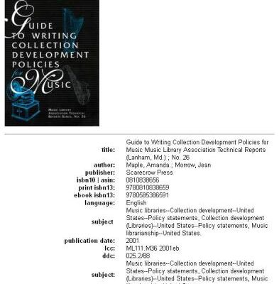 خرید و دانلود نسخه کامل کتاب Guide to Writing Collection Development Policies for Music