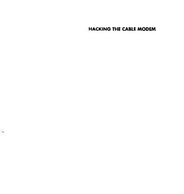 خرید و دانلود نسخه کامل کتاب Hacking the Cable Modem