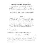 خرید و دانلود نسخه کامل کتاب Hardy-Sobolev inequalities, hyperbolic symmetry and the Webster scalar curvature problem