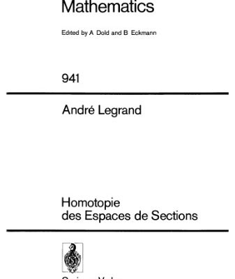 خرید و دانلود نسخه کامل کتاب Homotopie des Espaces de Sections