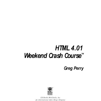 خرید و دانلود نسخه کامل کتاب HTML 4.01 weekend crash course