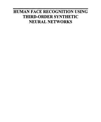 خرید و دانلود نسخه کامل کتاب Human Face Recognition Using Third-Order Synthetic Neural Networks