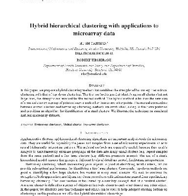 خرید و دانلود نسخه کامل کتاب Hybrid hierarchical clustering with applications to microarray data