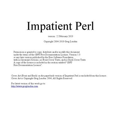 خرید و دانلود نسخه کامل کتاب Impatient Perl