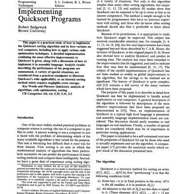 خرید و دانلود نسخه کامل کتاب Implementing Quicksort programs