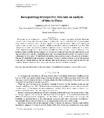 خرید و دانلود نسخه کامل کتاب Incorporating retrospective data into an analysis of time to illness