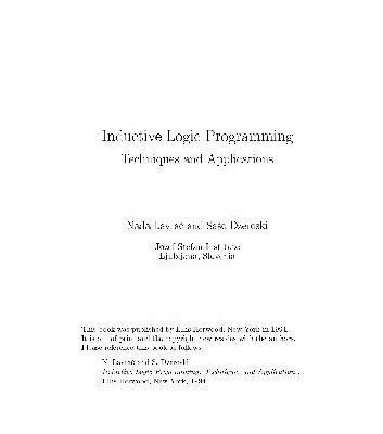 خرید و دانلود نسخه کامل کتاب Inductive logic programming: techniques and applications