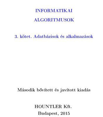 خرید و دانلود نسخه کامل کتاب Informatikai algoritmusok 3